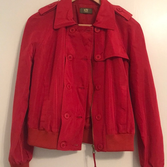 ICE Iceberg Red Bomber Jacket - Picture 7 of 7
